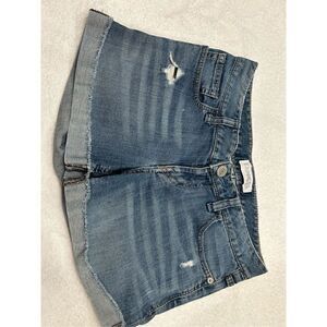 Express jean shorts size 0 distressed cuffed embellished